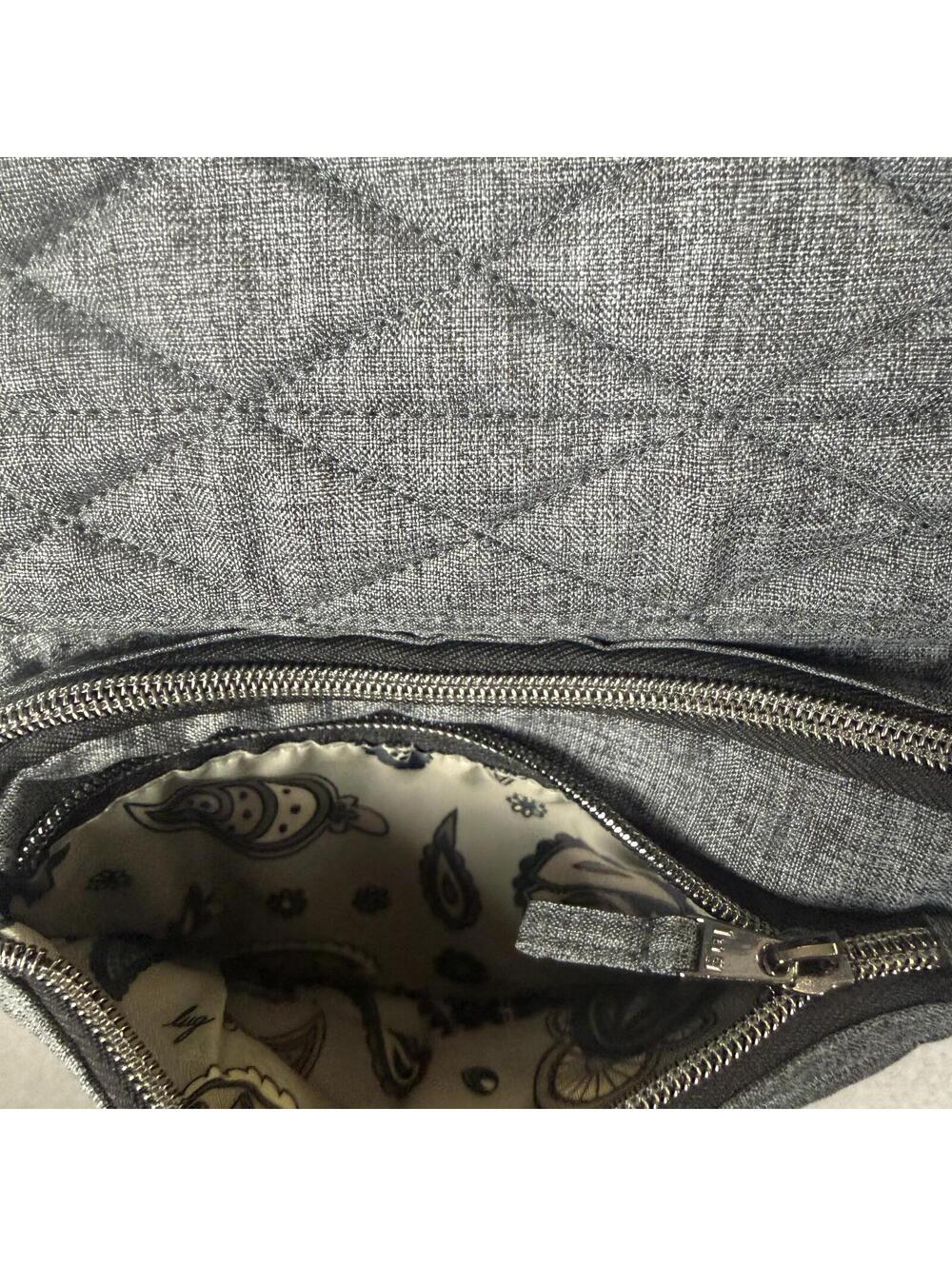 Lug compass Quilted Crossbody Bag with Water Bottle Pocket - Heather Grey - Picture 7 of 13